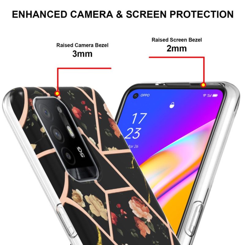 Hoesje voor Oppo A94 5G Kleurrijk Geometrisch Marmer