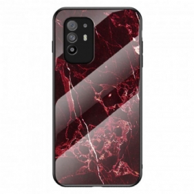 Hoesje voor Oppo A94 5G Marmeren Kleuren Gehard Glas