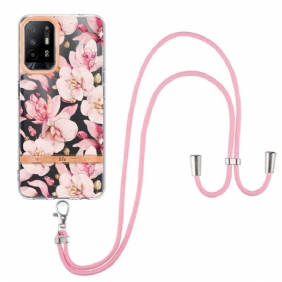 Hoesje voor Oppo A94 5G Met Koord Met Bloemenkoord