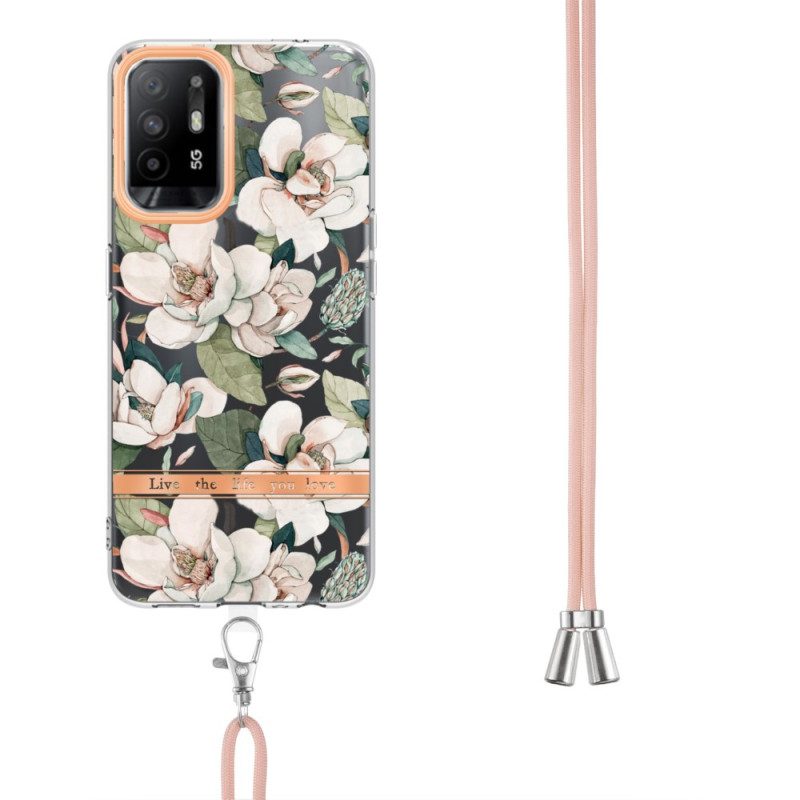 Hoesje voor Oppo A94 5G Met Koord Met Bloemenkoord