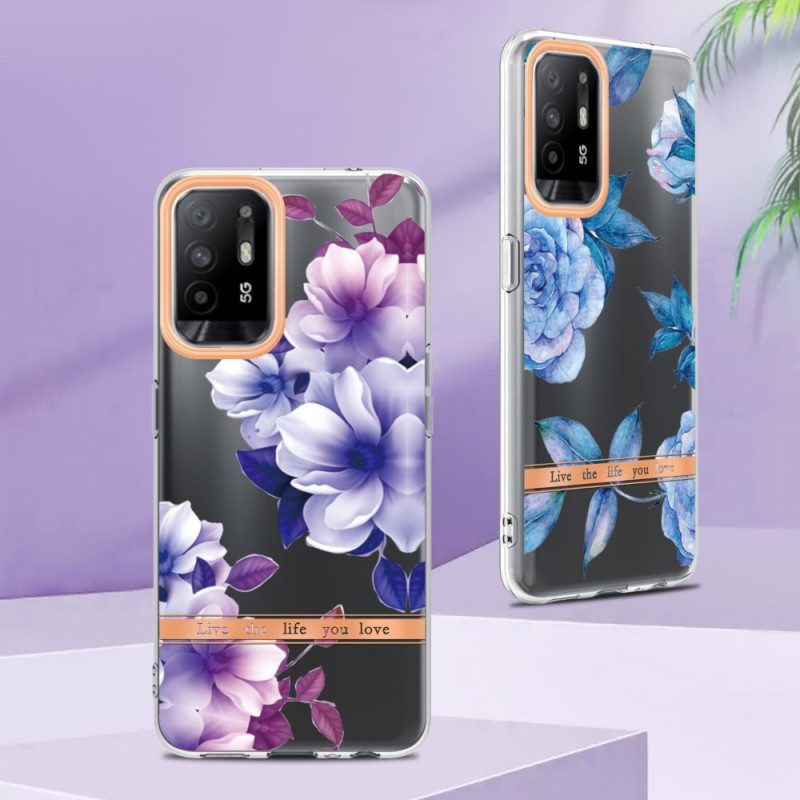 Hoesje voor Oppo A94 5G Violette Bloemen