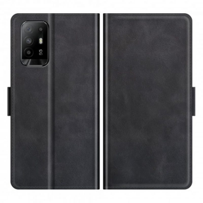 Leren Hoesje voor Oppo A94 5G Folio-hoesje Dubbele Klep