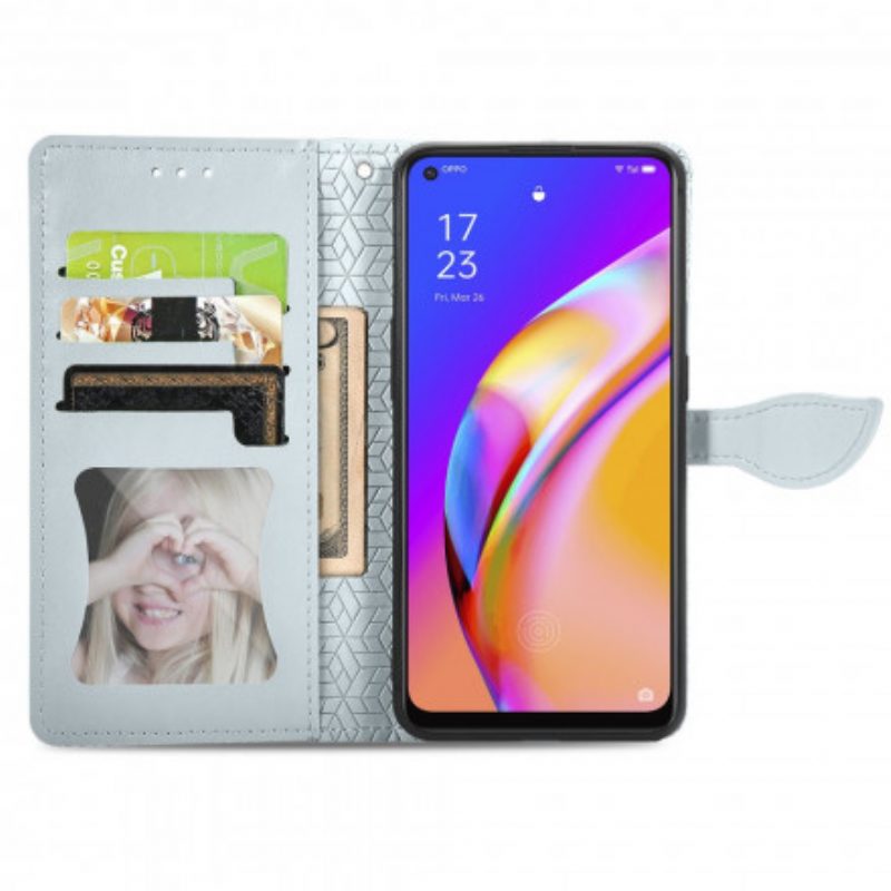 Leren Hoesje voor Oppo A94 5G Stammen Bladeren