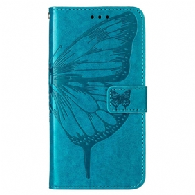 Leren Hoesje voor Oppo A94 5G Vlinder Met Lanyard