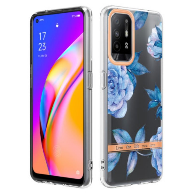 Telefoonhoesje voor Oppo A94 5G Pioenrozen Bloemen Naadloze