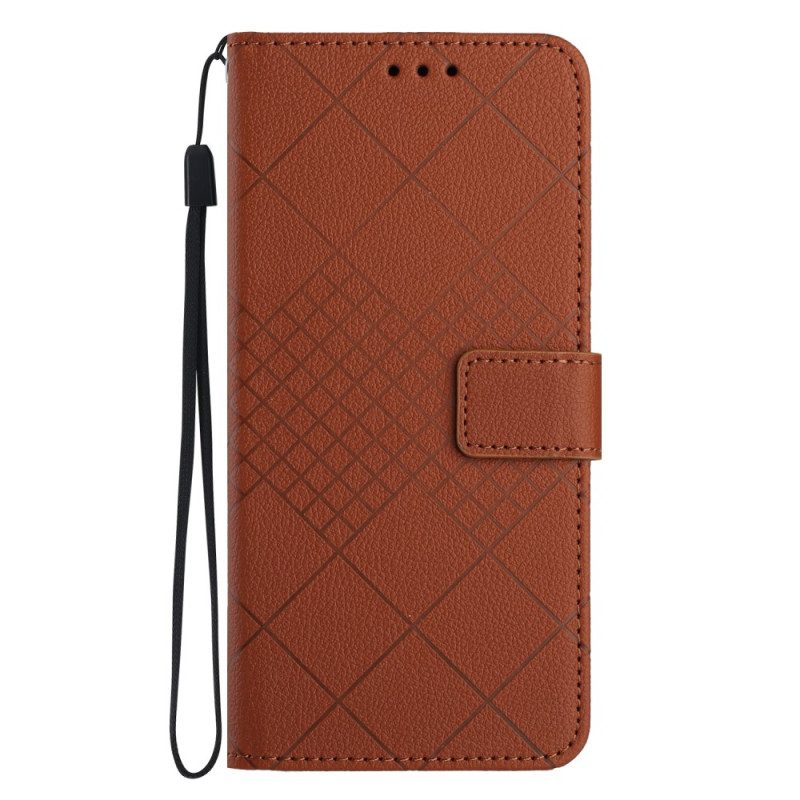 Flip Case Leren Motorola Edge 50 Neo Diamanten