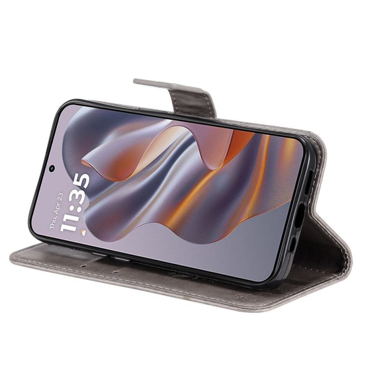 Flip Case Leren Motorola Edge 50 Neo Kat En Boom