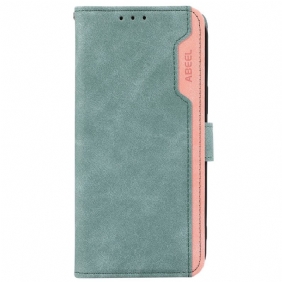 Flip Case Leren Motorola Edge 50 Neo Tweekleurig Abeel