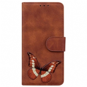 Leren Hoesje Voor Motorola Edge 50 Neo Vlinderpatroon