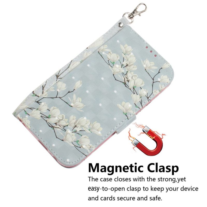 Flip Case Leren Samsung Galaxy S24 Fe Band Magnolia's