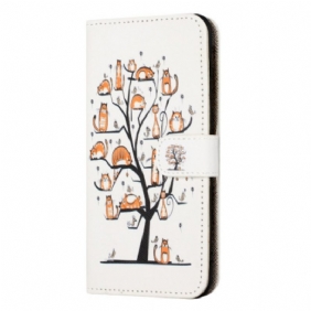 Flip Case Leren Samsung Galaxy S24 Fe Katten Aan De Sleutelboom