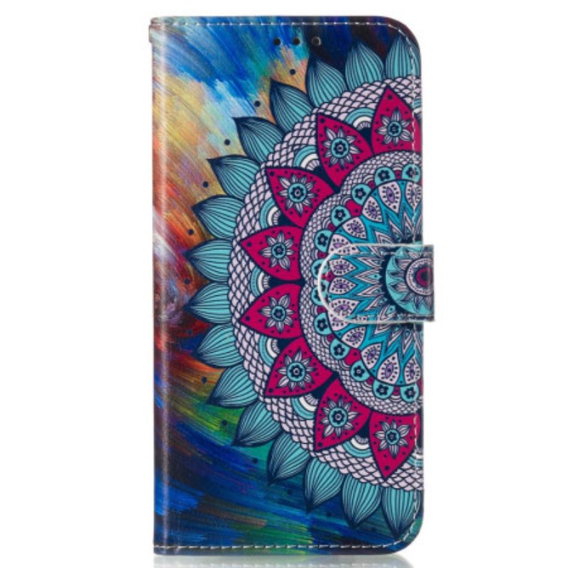 Flip Case Leren Samsung Galaxy S24 Fe Mandalapatroon