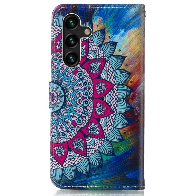 Flip Case Leren Samsung Galaxy S24 Fe Mandalapatroon