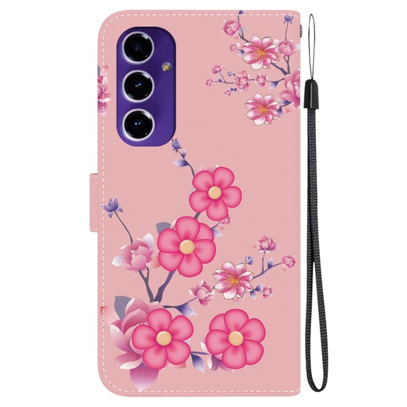 Flip Case Leren Samsung Galaxy S24 Fe Sakura-band