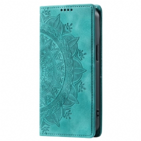 Folio-hoesje Samsung Galaxy S24 Fe Mandala Suède-effect Bescherming Hoesje