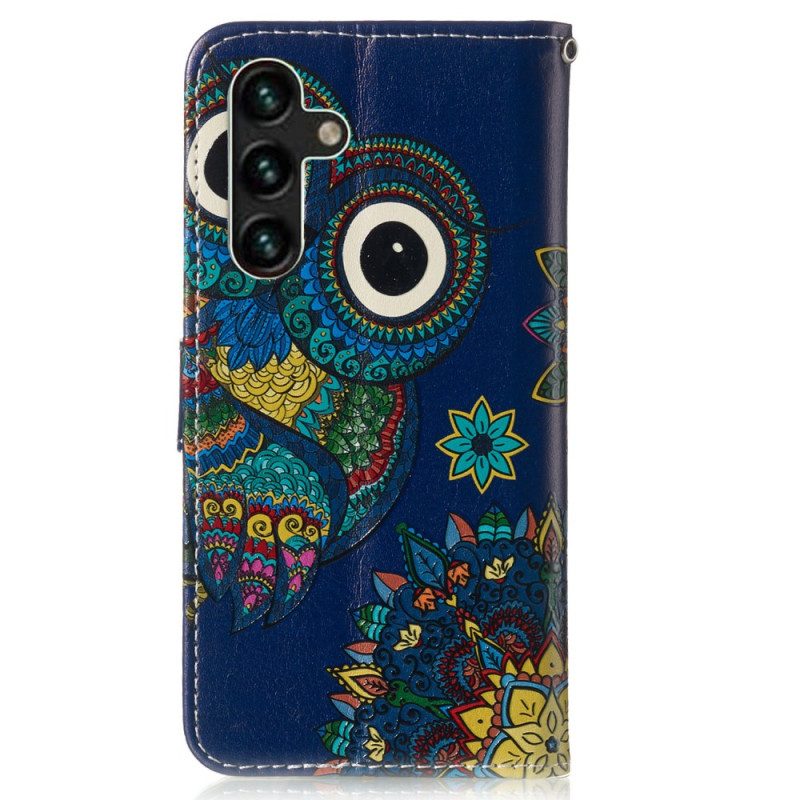 Folio-hoesje Samsung Galaxy S24 Fe Telefoonhoesje Blauwe Uil