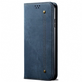 Folio-hoesje Samsung Galaxy S24 Fe Telefoonhoesje Jeansstof