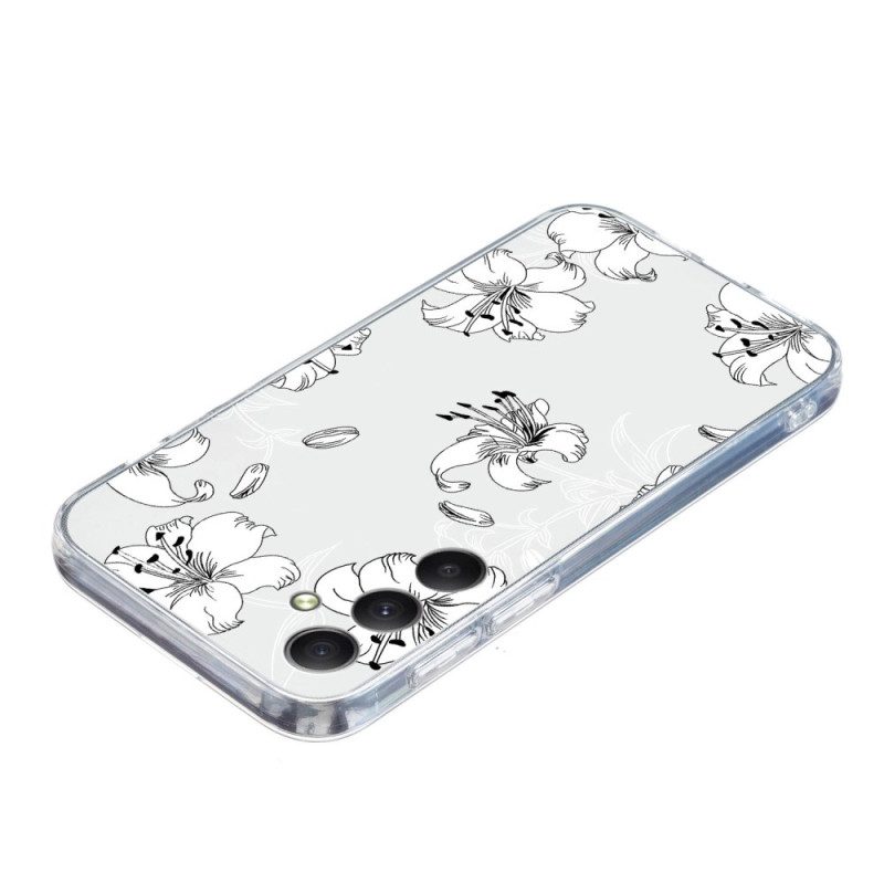 Hoesje Voor Samsung Galaxy S24 Fe Witte Bloemen