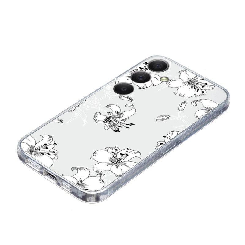 Hoesje Voor Samsung Galaxy S24 Fe Witte Bloemen