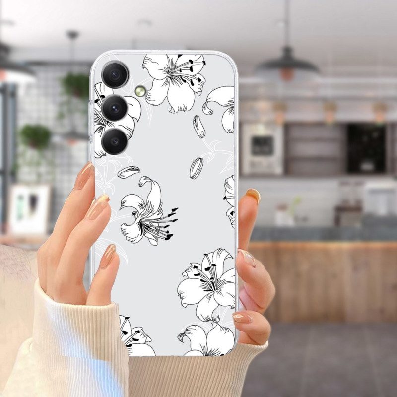 Hoesje Voor Samsung Galaxy S24 Fe Witte Bloemen