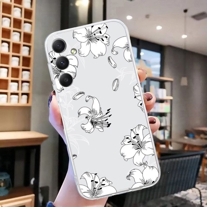 Hoesje Voor Samsung Galaxy S24 Fe Witte Bloemen