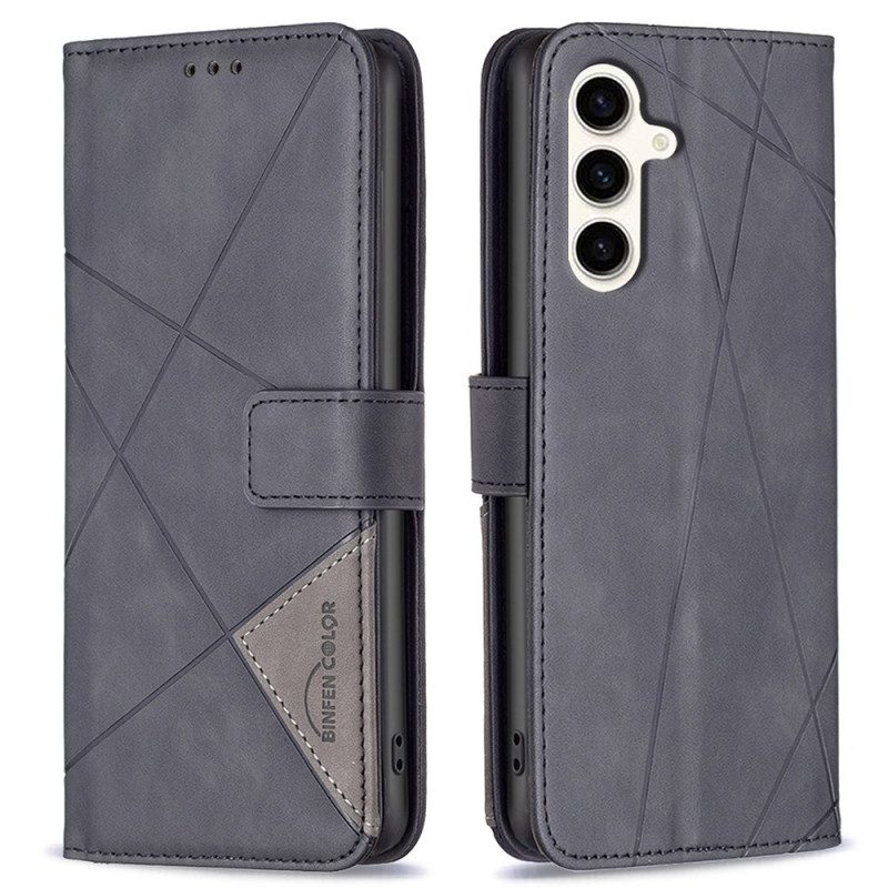 Leren Hoesje Samsung Galaxy S24 Fe Binfen Kleur Geometrisch Patroon