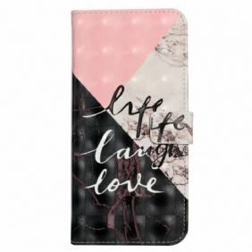 Leren Hoesje Samsung Galaxy S24 Fe Driekleurig Marmer Bescherming Hoesje