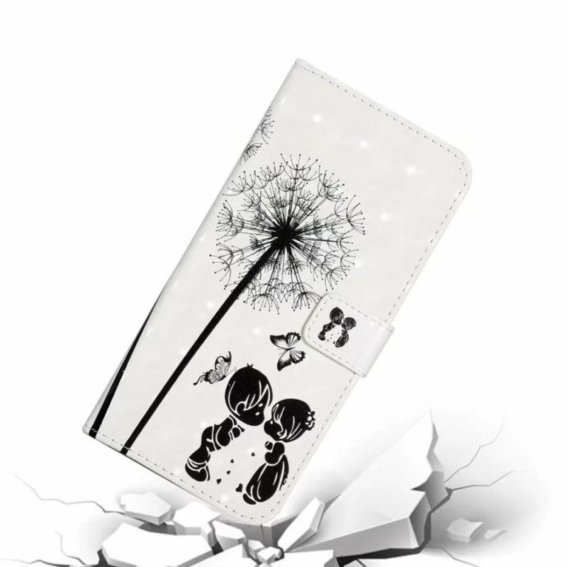 Leren Hoesje Samsung Galaxy S24 Fe Kinderen En Paardenbloemen