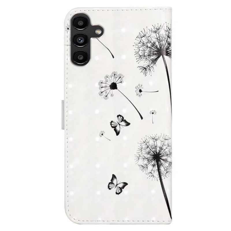 Leren Hoesje Samsung Galaxy S24 Fe Kinderen En Paardenbloemen