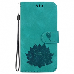 Leren Hoesje Samsung Galaxy S24 Fe Lotusbloem Bescherming Hoesje