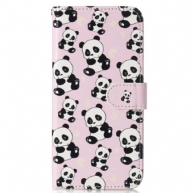 Leren Hoesje Samsung Galaxy S24 Fe Panda's