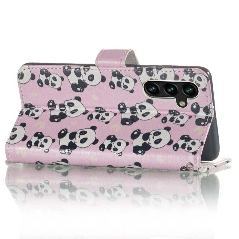 Leren Hoesje Samsung Galaxy S24 Fe Panda's