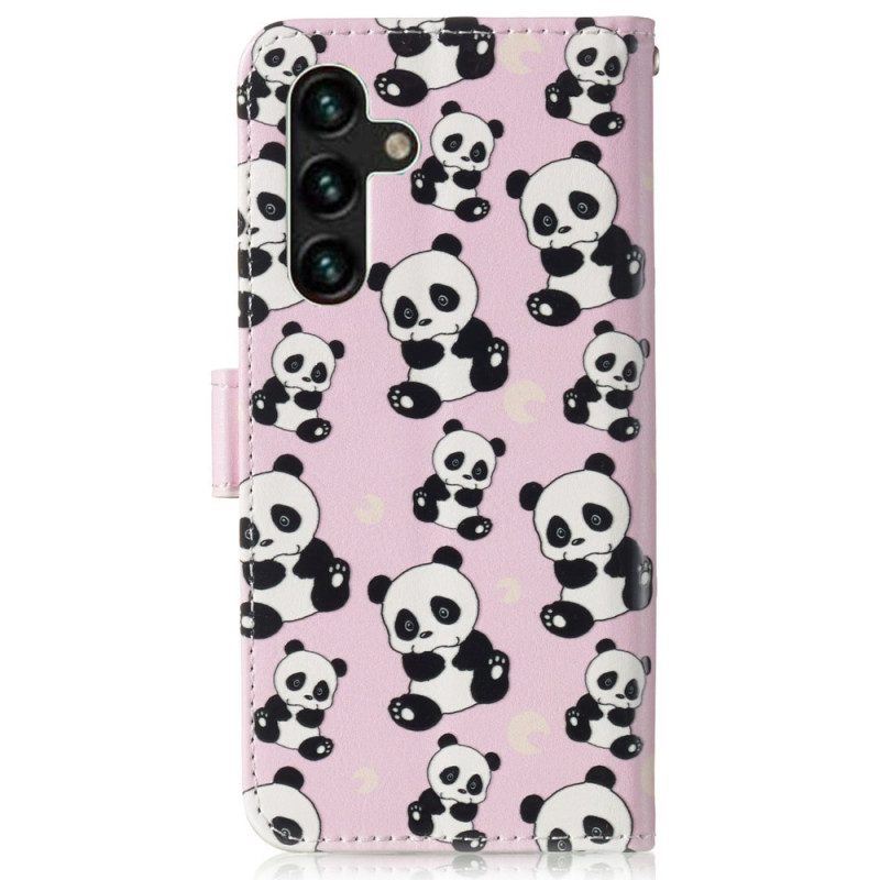 Leren Hoesje Samsung Galaxy S24 Fe Panda's