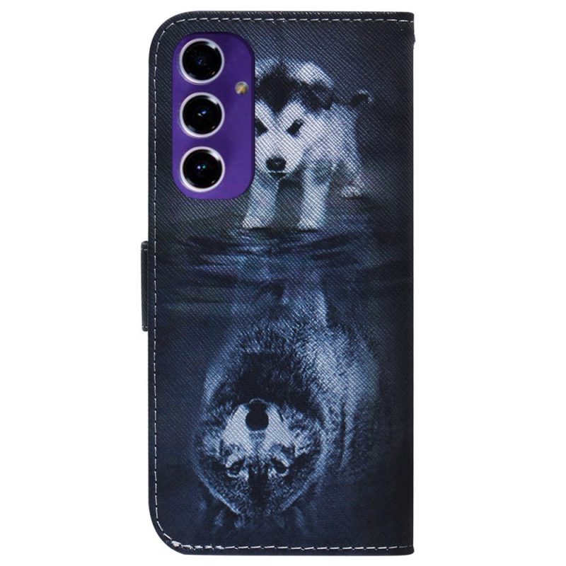 Leren Hoesje Samsung Galaxy S24 Fe Puppydroom Bescherming Hoesje