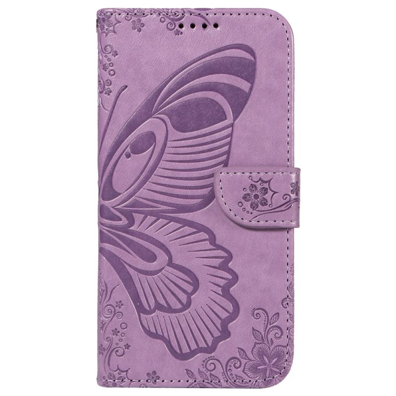 Leren Hoesje Samsung Galaxy S24 Fe Vlinderafbeelding