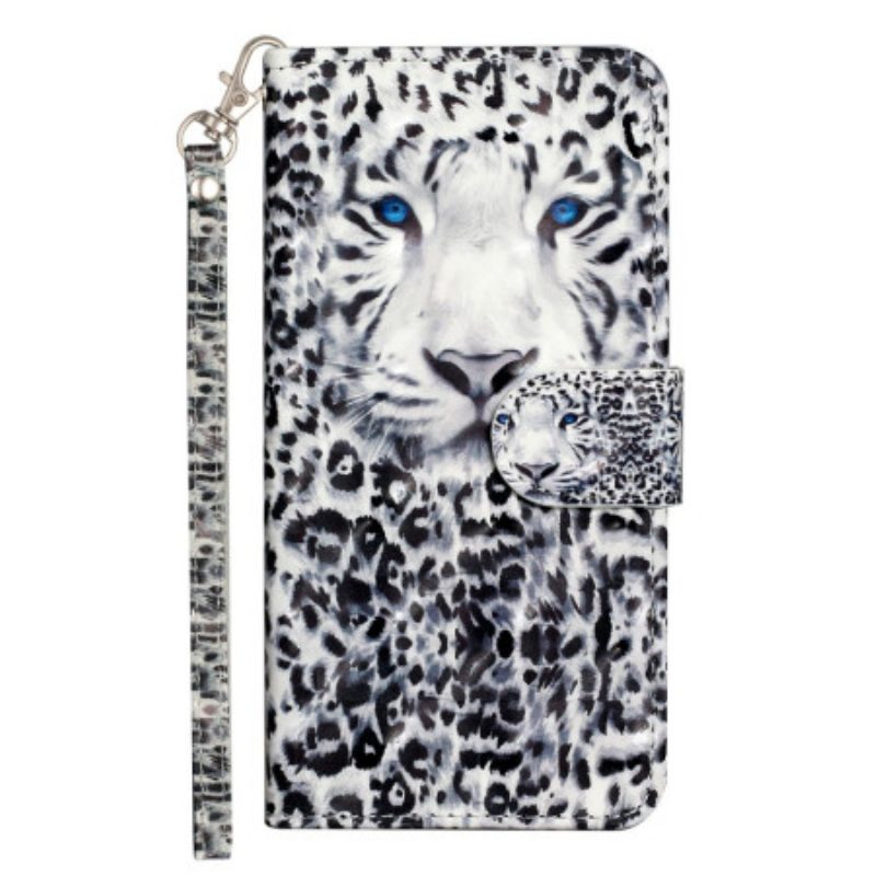 Leren Hoesje Voor Samsung Galaxy S24 Fe Luipaardband