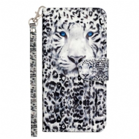 Leren Hoesje Voor Samsung Galaxy S24 Fe Luipaardband