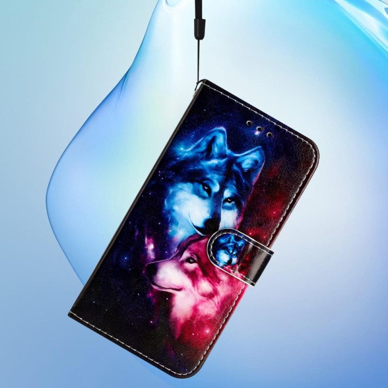 Leren Hoesje Voor Samsung Galaxy S24 Fe Wolfspaar Met Riem