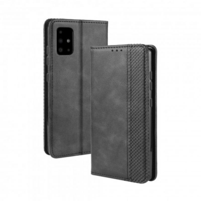 Bescherming Hoesje voor Samsung Galaxy A71 5G Folio-hoesje Gestileerd Vintage Leereffect