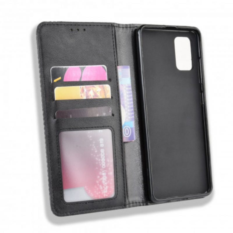 Bescherming Hoesje voor Samsung Galaxy A71 5G Folio-hoesje Gestileerd Vintage Leereffect