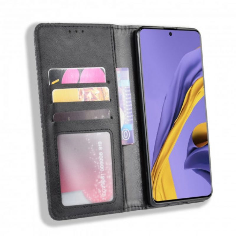 Bescherming Hoesje voor Samsung Galaxy A71 5G Folio-hoesje Gestileerd Vintage Leereffect