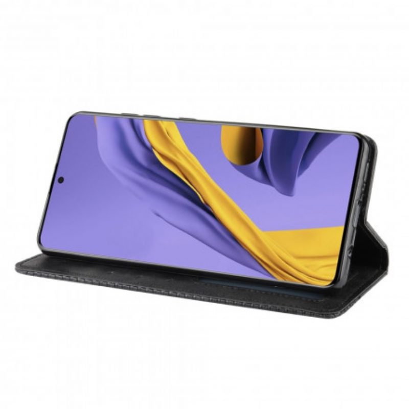 Bescherming Hoesje voor Samsung Galaxy A71 5G Folio-hoesje Gestileerd Vintage Leereffect