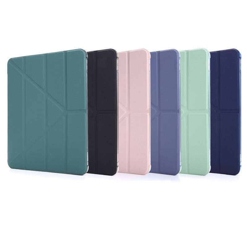 Bescherming Hoesje voor iPad Pro 12.9" (2022) Opvouwbare Hoes Met Leereffect