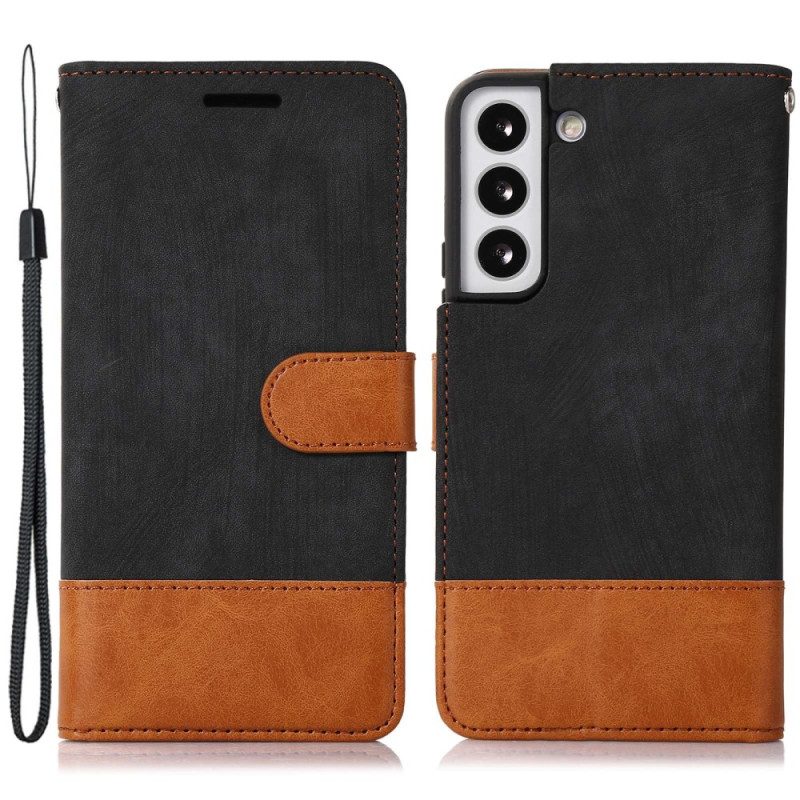 Flip Case voor Samsung Galaxy S23 Plus 5G Bicolor Skin-touch