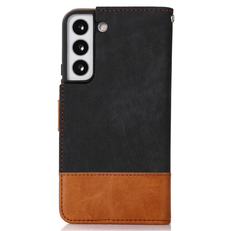 Flip Case voor Samsung Galaxy S23 Plus 5G Bicolor Skin-touch