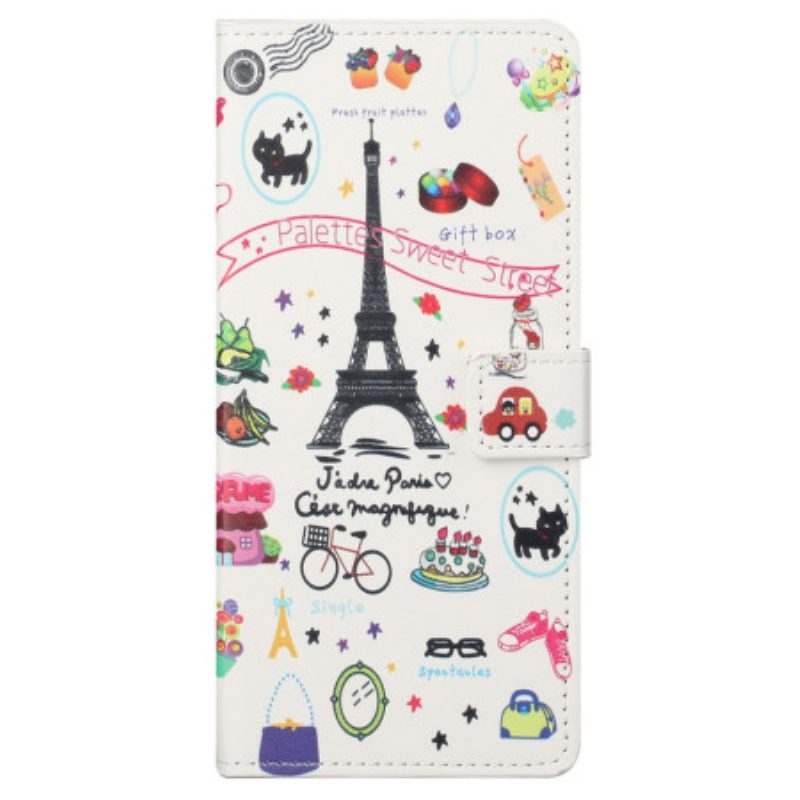 Flip Case voor Samsung Galaxy S23 Plus 5G Ik Hou Van Parijs