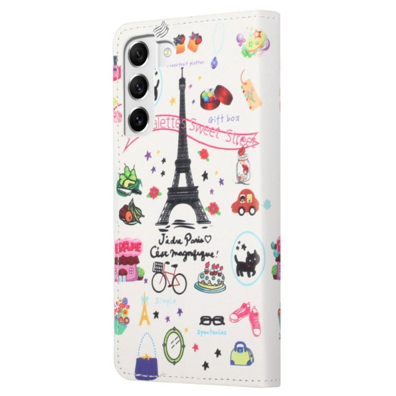 Flip Case voor Samsung Galaxy S23 Plus 5G Ik Hou Van Parijs