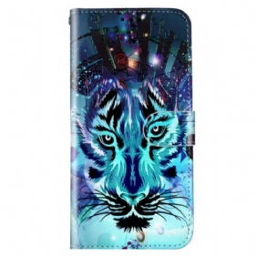 Folio-hoesje voor Samsung Galaxy S23 Plus 5G De Tijger Met Lanyard