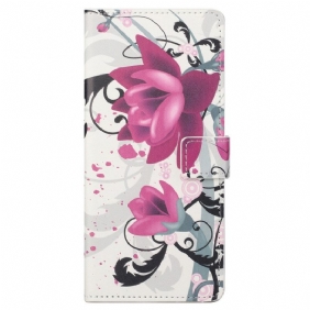 Folio-hoesje voor Samsung Galaxy S23 Plus 5G Tropische Bloemen