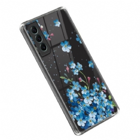 Hoesje voor Samsung Galaxy S23 Plus 5G Blauwe Bloemen